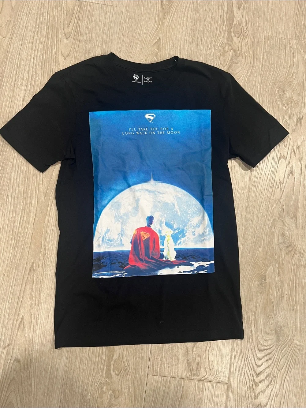 Black Superman x DC Crew Neck T-Shirt - Picture 1 of 4